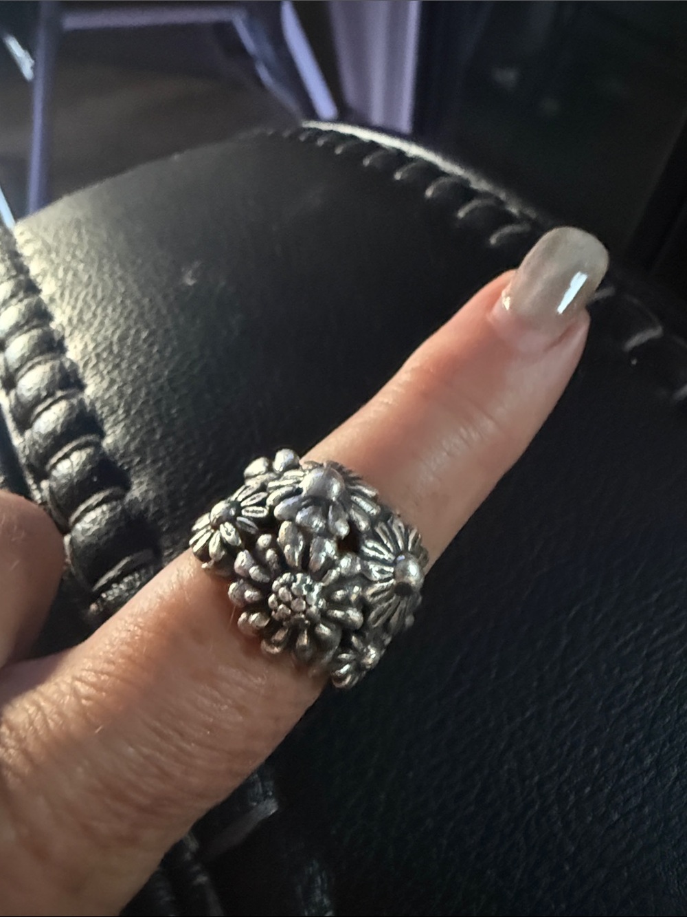 James Avery Retired 925 Silver Floral Cluster Ring